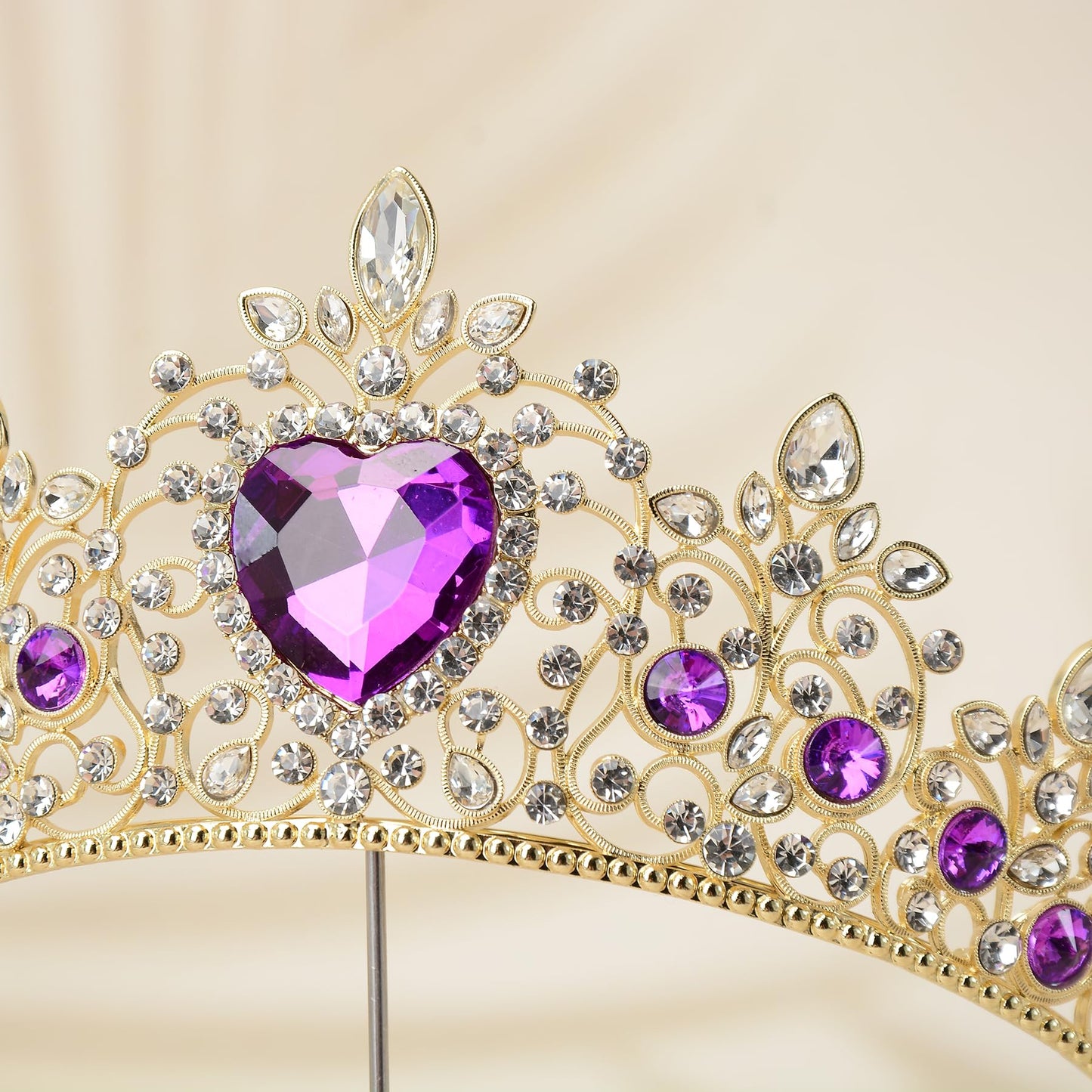 S SNUOY Tiaras and Crowns for Women Crystal Queen Crowns Rhinestone Princess Tiaras Hair Accessories for Bridal Birthday Prom Party - February Amethyst