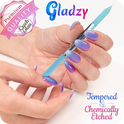 GLADZY Glass Cuticle Pusher - Professional Manicure Stick with Durable Abrasive Surface | Genuine Czech Quality