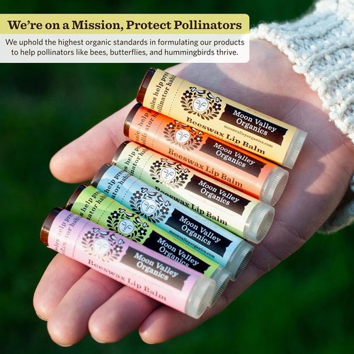 Moon Valley Organics Beeswax Lip Balm - Moisturizing Formula for Soft Lips & Cuticles | Velvety Vanilla, 4-Pack