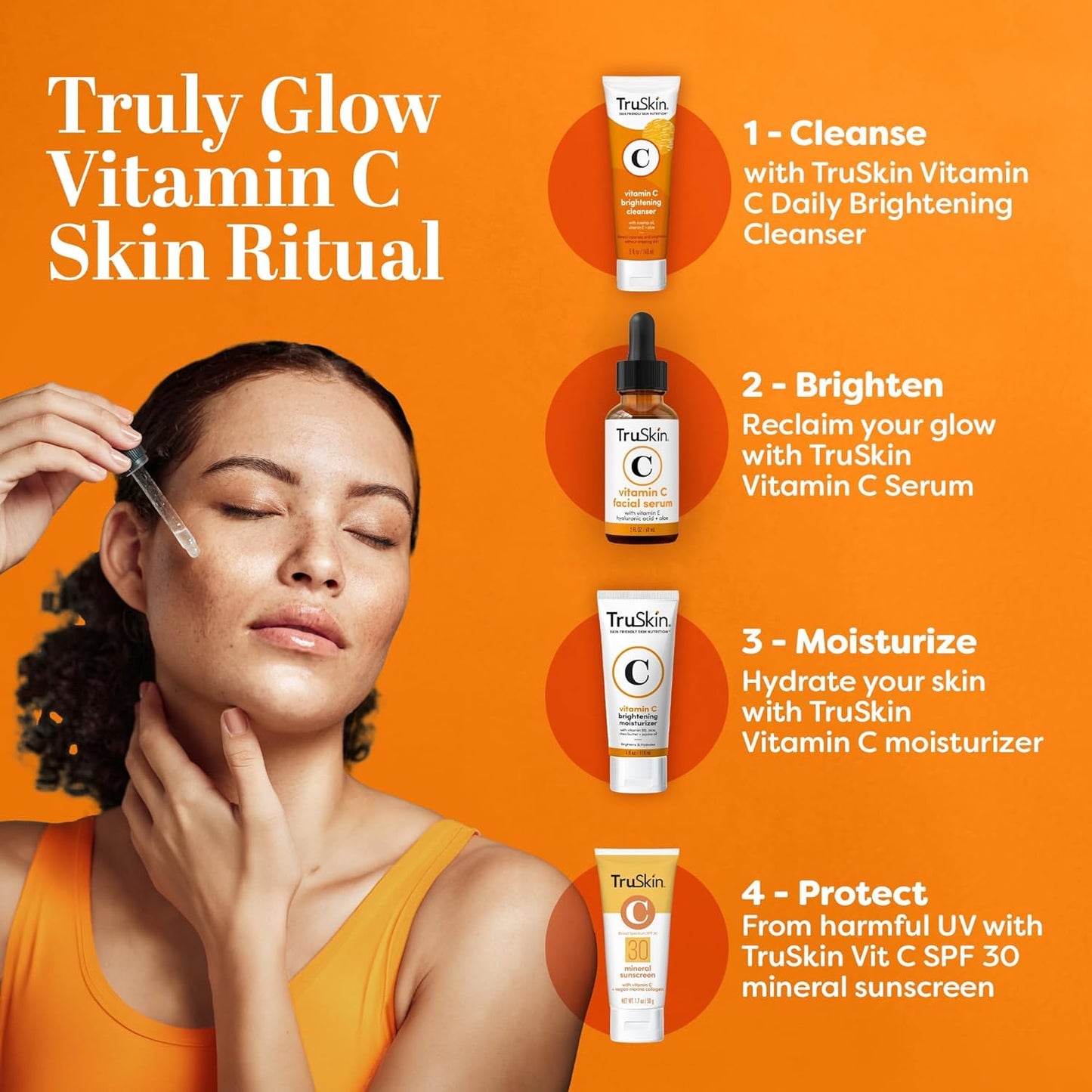 TruSkin Vitamin C Serum - Anti-Aging Face Serum with Hyaluronic Acid & Vitamin E | 2 Fl Oz for All Skin Types