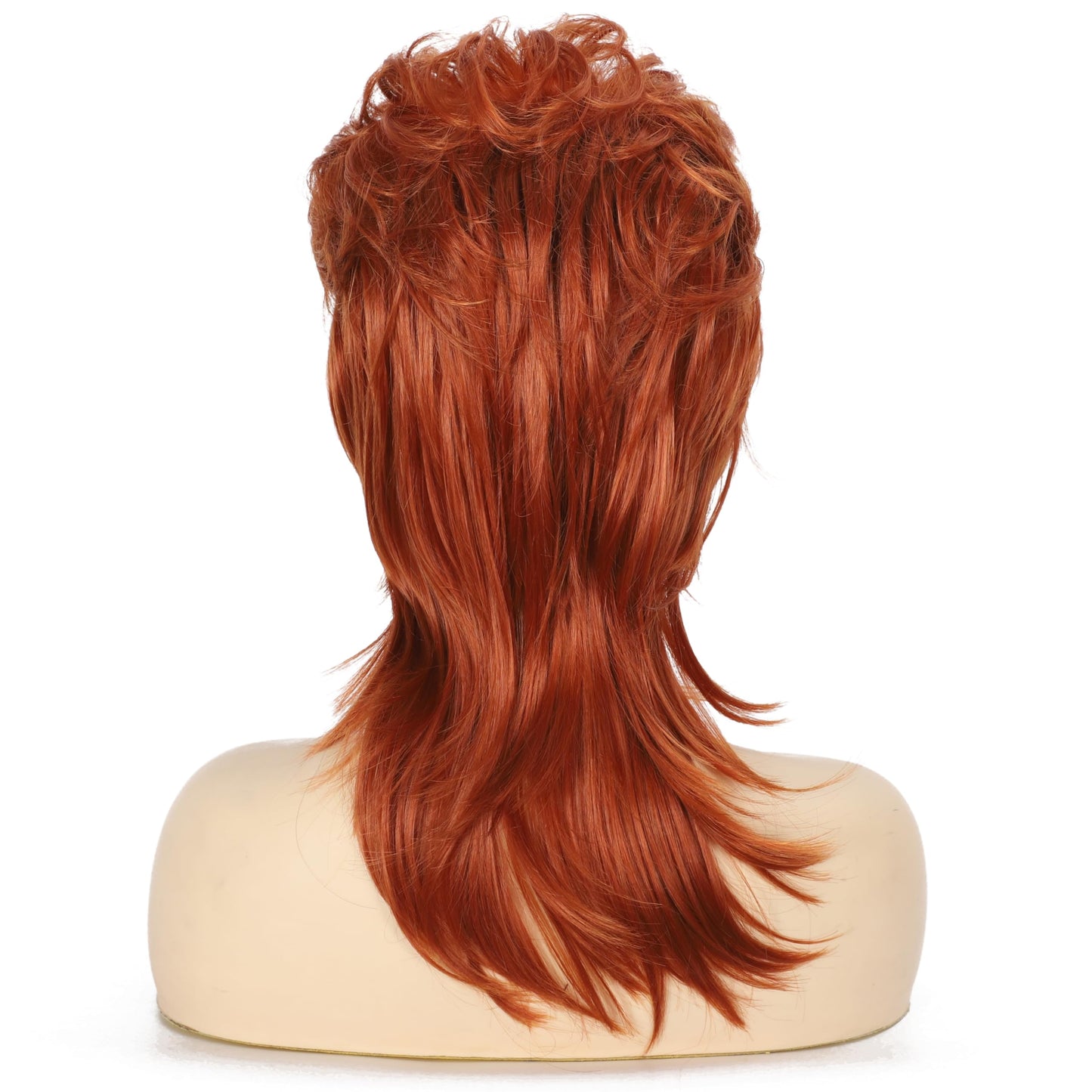 Daiaces Auburn Mullet Wig for Women 70s80s Disco Wig Shoulder Length Layered Heat Resistant Synthetic Hair Cosplay Daily Party Halloween