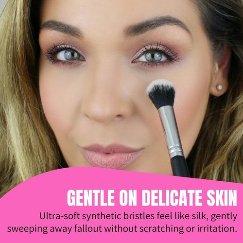 Beauty Junkees Concealer Brush - Small Fluffy Tapered Synthetic Brush for Precision Powder Application