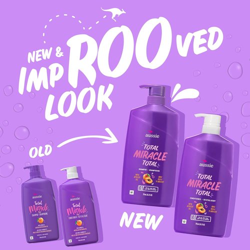 Aussie Total Miracle Hair Care Bundle - Paraben-Free Shampoo, Conditioner & Deep Treatment | 26.2 & 8 Fl Oz