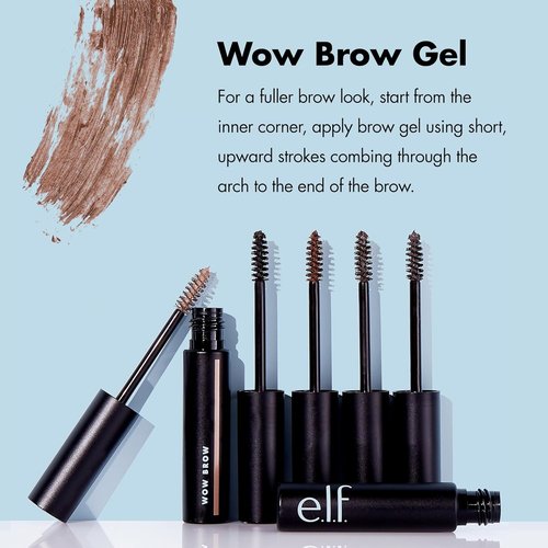 e.l.f. Wow Brow Gel - Volumizing Wax-Gel Hybrid for Full, Defined Brows | Neutral Brown
