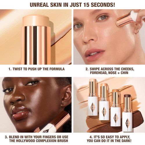 Charlotte Tilbury Unreal Skin Tint - Hydrating Foundation Stick with Sheer-to-Light Coverage | Blurring & Nourishing Formula