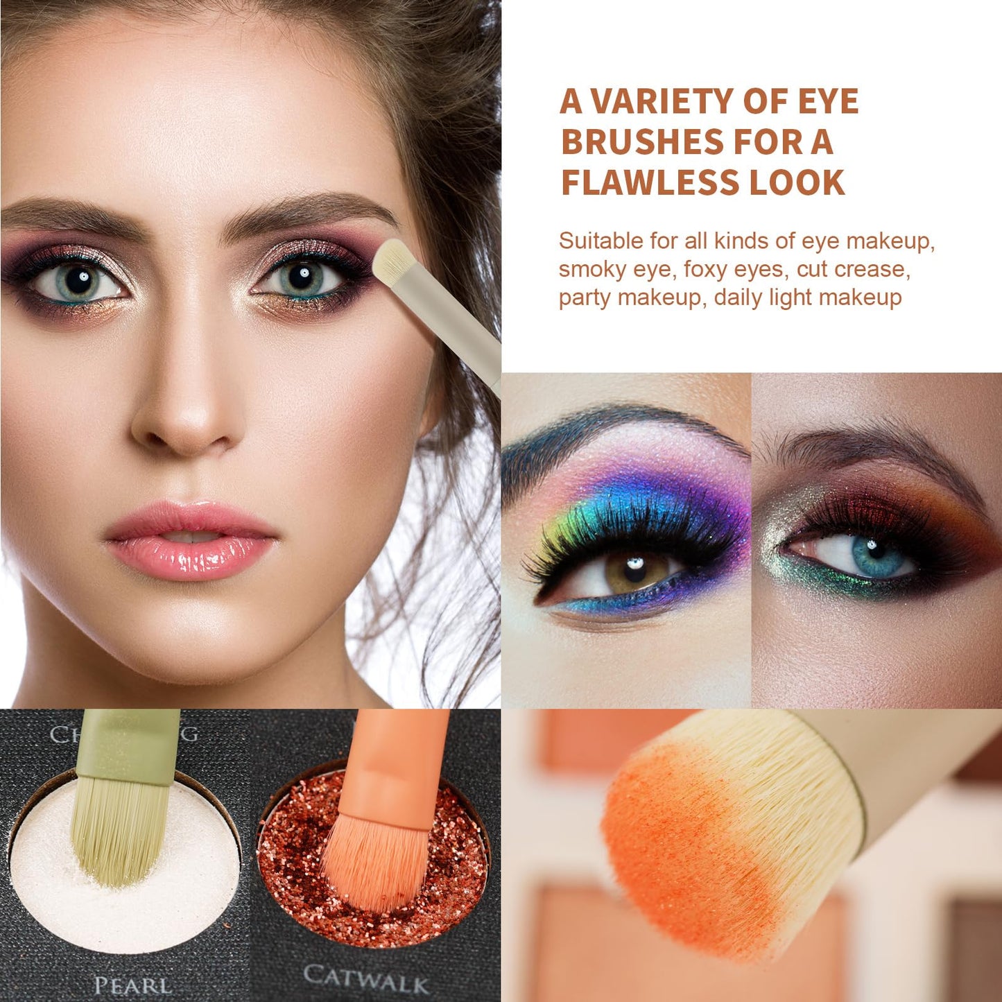 Docolor Makeup Brushes 17 Pcs with Makeup Bag and Makeup Sponge and Brush Protector Morandi Makeup Brush Set Premium Synthetic hair makeup brush Wooden handle eyeshadow brush set