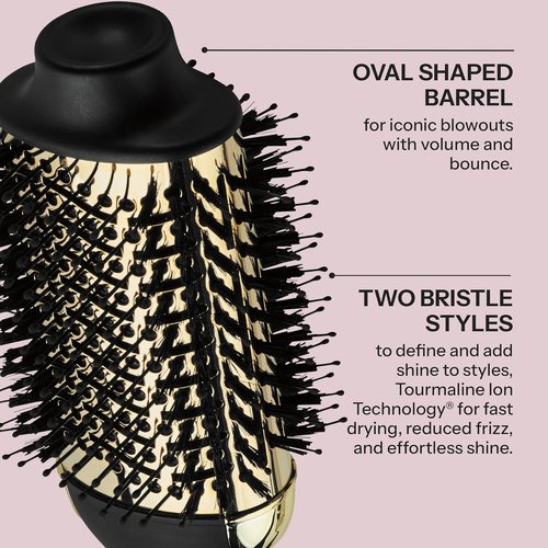 HOT TOOLS 24K Gold Blow Dryer Brush - One-Step Round Brush for Fast Salon-Worthy Blowouts