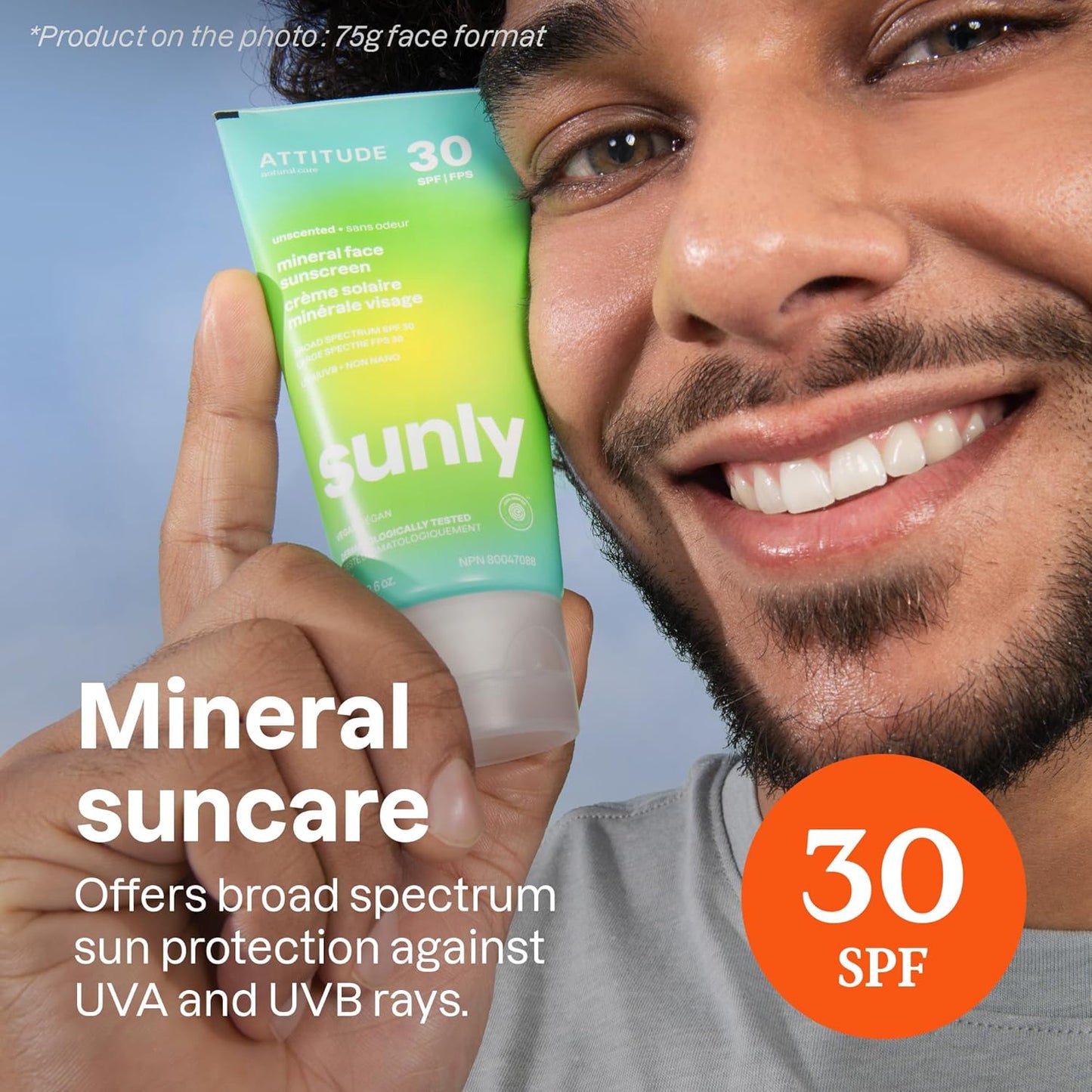 ATTITUDE Mineral Face Sunscreen - SPF 30, EWG Verified, Broad Spectrum UVA/UVB Protection | 2.6 Ounces