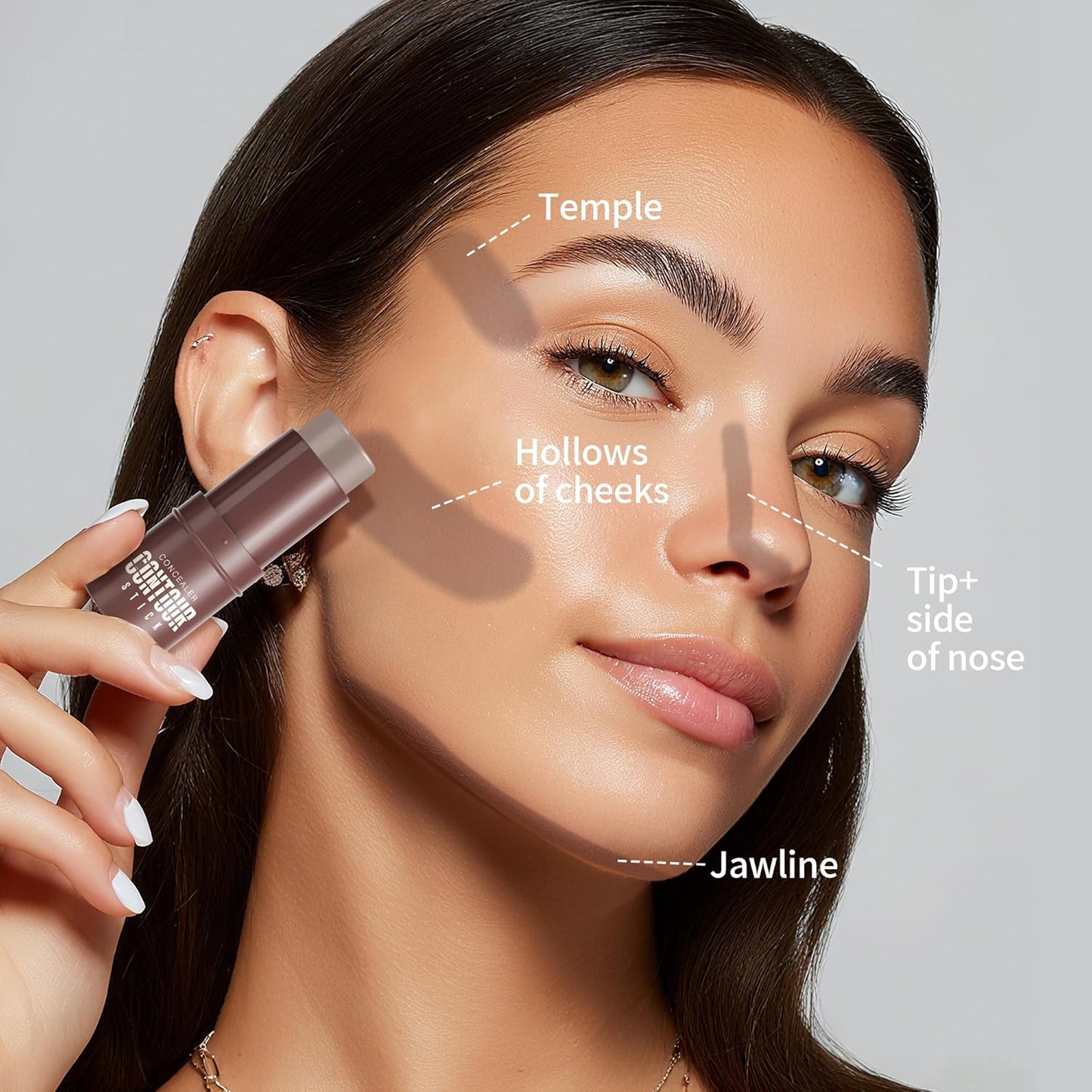 Skiennix Cream Contour Stick - Cool Toned Sculpting Makeup for Natural Look | Long-Lasting & Buildable (09 Amber)