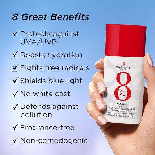 Elizabeth Arden Eight Hour HydraPlay Face Sunscreen SPF 40 - Nourishing, Non-Comedogenic, 1.7 fl oz
