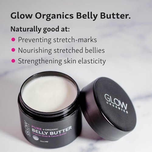Glow Organics Belly Butter - Nourishing Stretch Mark Cream for Pregnancy | 8 oz