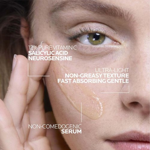 La Roche-Posay Vitamin C Serum - Hydrating Face Serum with Hyaluronic & Salicylic Acid for Radiance | 2 Formulas for Normal/Oily Skin