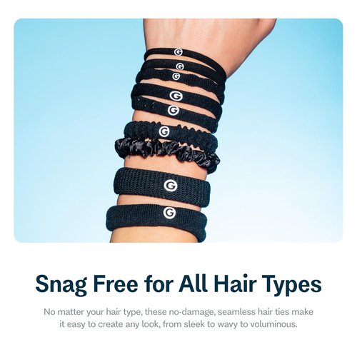 Gimme Beauty Fit Kit | Sample Pack of 5 No-Snag Hair Ties - Gentle & Trendy Accessories - Black