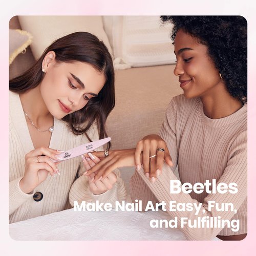 Beetles 5 Pcs White Gel Nail Polish Kit with U V Light, 10ML HEMA-Free White Gel Nail Polish Set Portable Manicure Kit with Base & Top Nails File Coat Soak Off Home Salon Gifts for Women Girls Teens