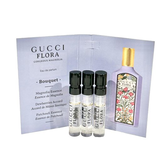 Gucci Flora Gorgeous Magnolia Perfume Sample Set - EDP Spray for Women, 1.5 ml (0.05 oz) Each | 3 Pack