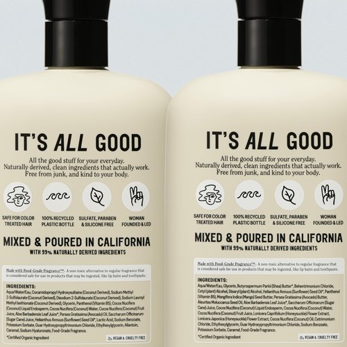 California Naturals Coconut Shampoo & Conditioner Set, Natural, Vegan, Cruelty, Silicone, Paraben, and Sulfate Free Shampoo, All Hair Types, 20 Fl Oz (Pack of 2), Classic Clean Coconut