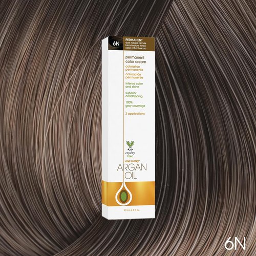 One N' Only Permanent Hair Color - Argan Oil Infused Hair Dye for Rich Gray Coverage - 6N Dark Natural Blonde (3 oz)