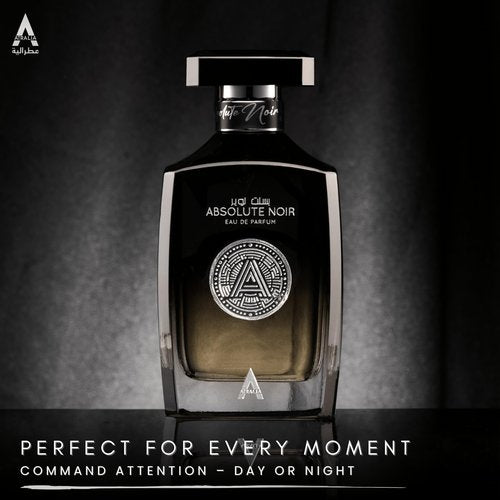 Atralia Absolute Noir Eau De Parfum for Men 100Ml 3.4Oz - Luxurious and Long Lasting Fragrances with Top Notes of Bergamot, Lemon, Grapefruit, Pink Pepper