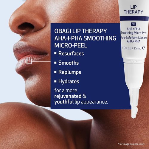 Obagi Lip Therapy AHA+PHA Micro-Peel - Hydrating Overnight Mask for Smoother, Fuller Lips | 0.5 oz