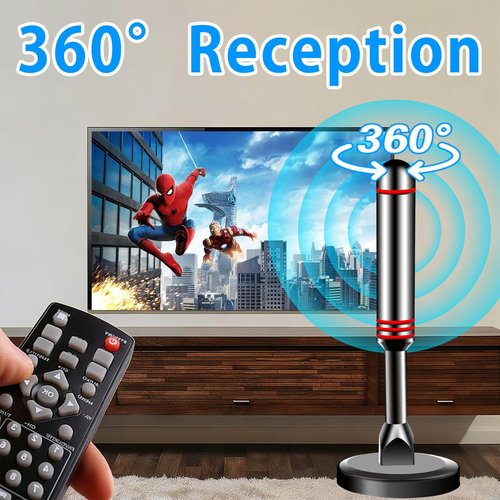 HD Digital TV Antenna for Smart TV - Long Range Reception, 4K/1080p, Easy Installation with 10ft Coax Cable