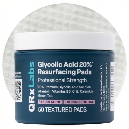 QRxLabs Acne Control, Resurfacing & Wrinkle Control Pads – Glycolic + Salicylic Acid with Pore Refining Toner
