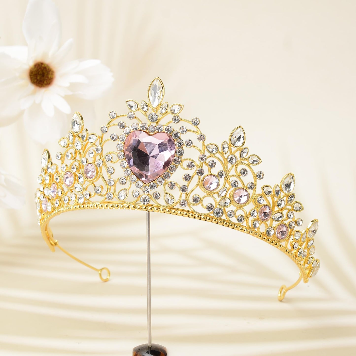 S SNUOY Tiaras and Crowns for Women Crystal Queen Crowns Rhinestone Princess Tiaras Hair Accessories for Bridal Birthday Prom Party - October Tourmaline