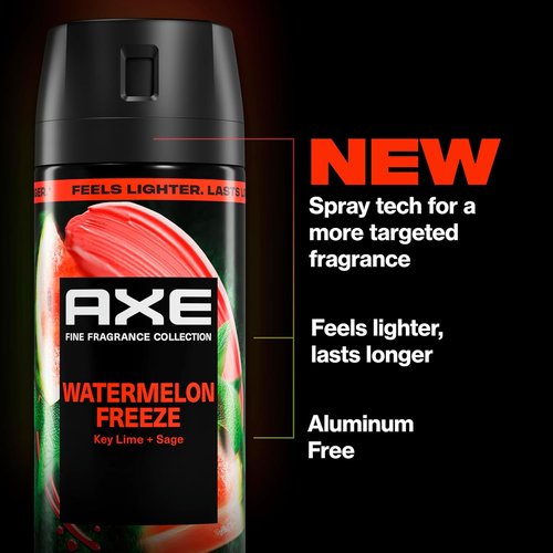 AXE Fine Fragrance Body Spray - Watermelon Freeze | 72-Hour Freshness, Aluminum-Free, 2.9 oz (3 Count)