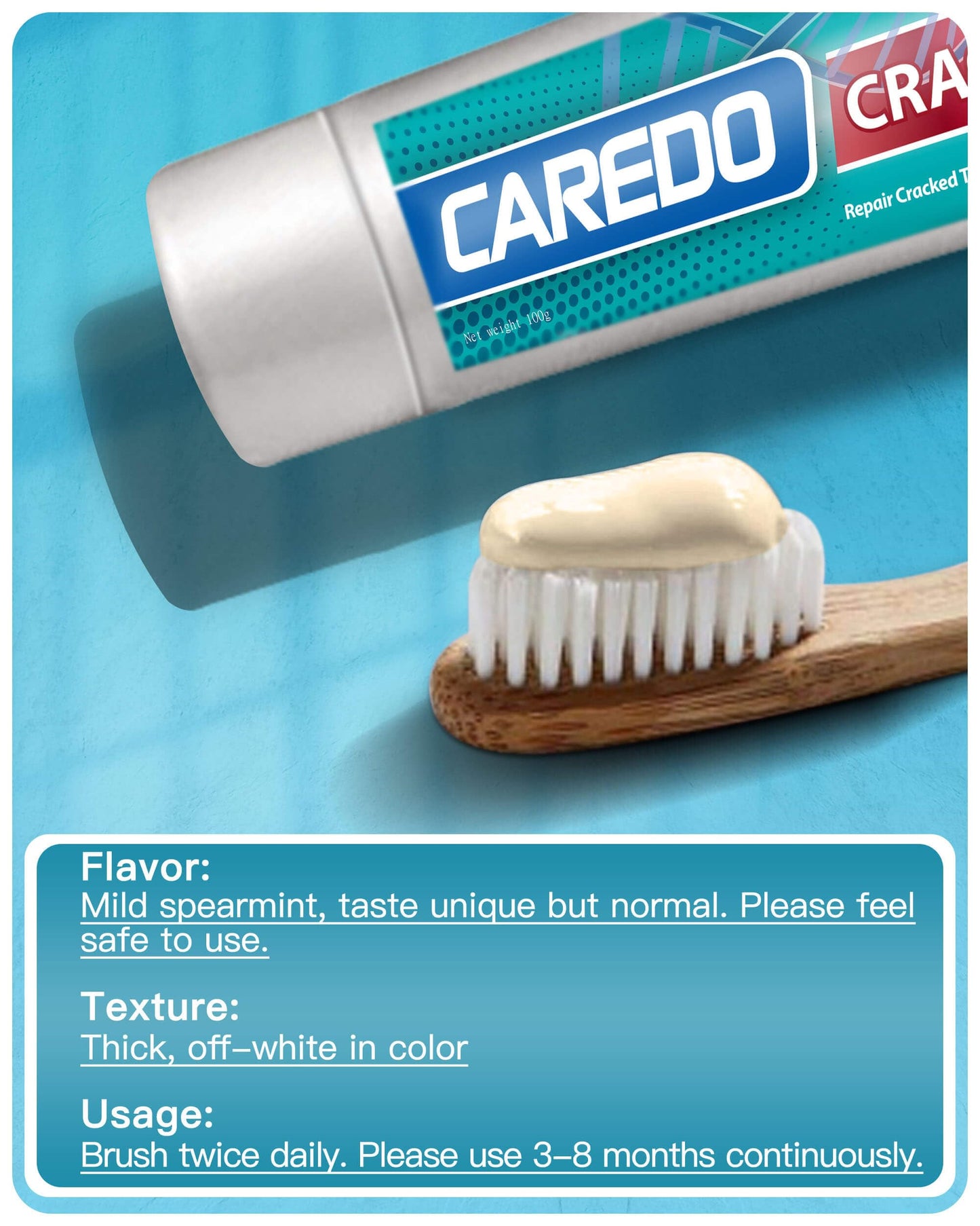 Healing Teeth Crack Toothpaste, The ONLY Toothpaste Repairing Cracked Teeth Enamel Cracks, Sensitive Toothpaste as Root Damage Teeth Treatment, Toothpaste Remineralizing Toothpaste 100g