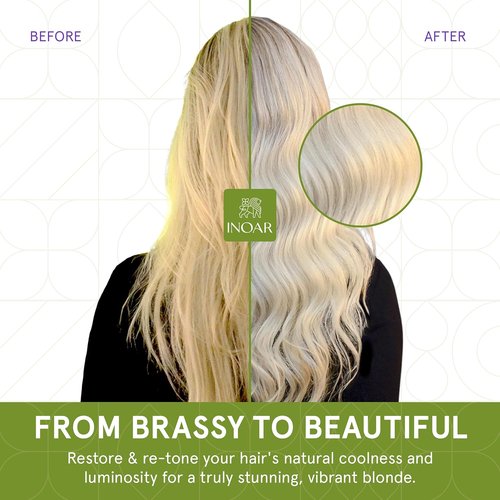 INOAR Absolut Speed Blond Leave-In Treatment - Argan Oil for Blonde & Gray Hair Hydration, 6.7 fl. oz.
