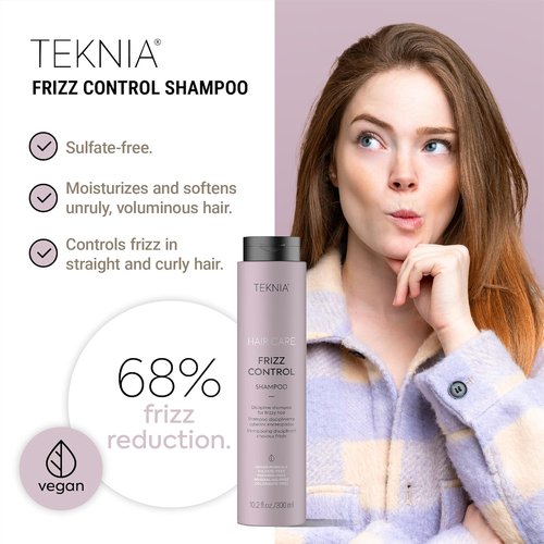 LAKMÉ Teknia Frizz Control Shampoo - Anti-Frizz Solution for Curly or Frizzy Hair, 300ml
