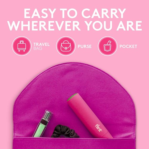Flint Classic Mini Lint Roller - Portable Pink Design with 90 Extra Sticky Sheets | Ideal Pet Hair Remover