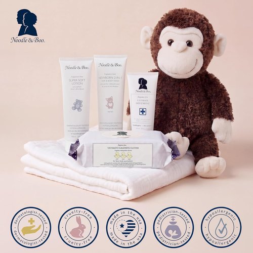 Noodle & Boo Fragrance-Free Baby Skincare Bundle - 4 Essential Products for Sensitive Skin
