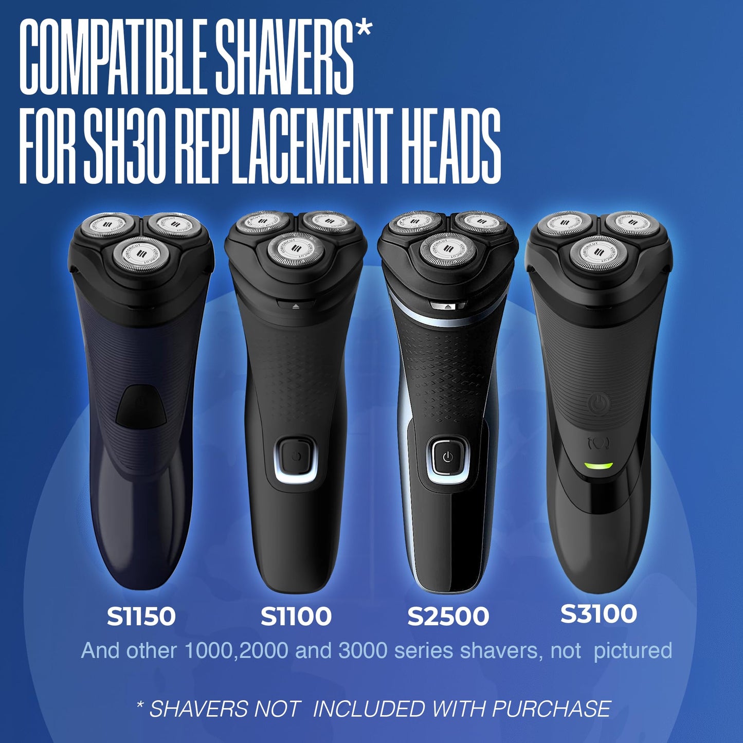 12 Pcs AQREP4U Replacement Heads Compatible with Philips Norelco Shaver Series 3000 Replacement Blades, 2000, 1000 and S738 and S1560 Electric Razor for Men Replacement Heads Razor Blades Shaver