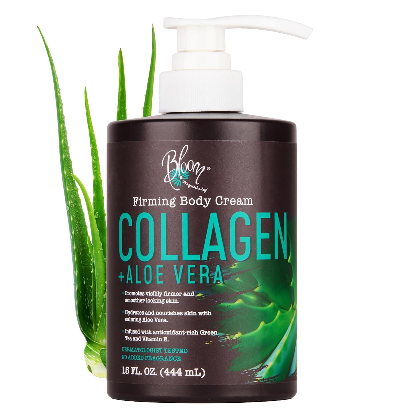 BLOOM Collagen Cream - Fragrance-Free Skin Firming Lotion with Aloe Vera & Vitamin E | 15 Ounce