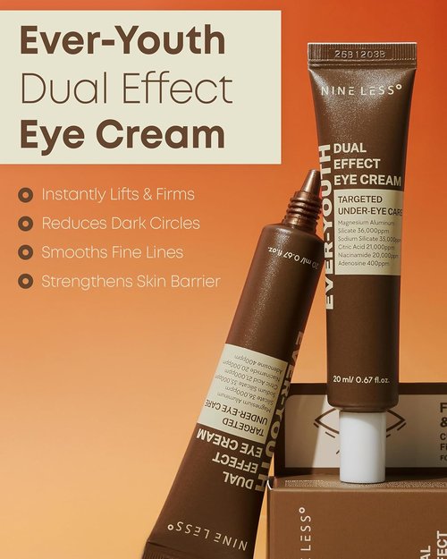 NINELESS Ever-Youth Eye Cream - Instant Lifting Technology with Niacinamide & Hyaluronic Acid | 0.5 fl oz