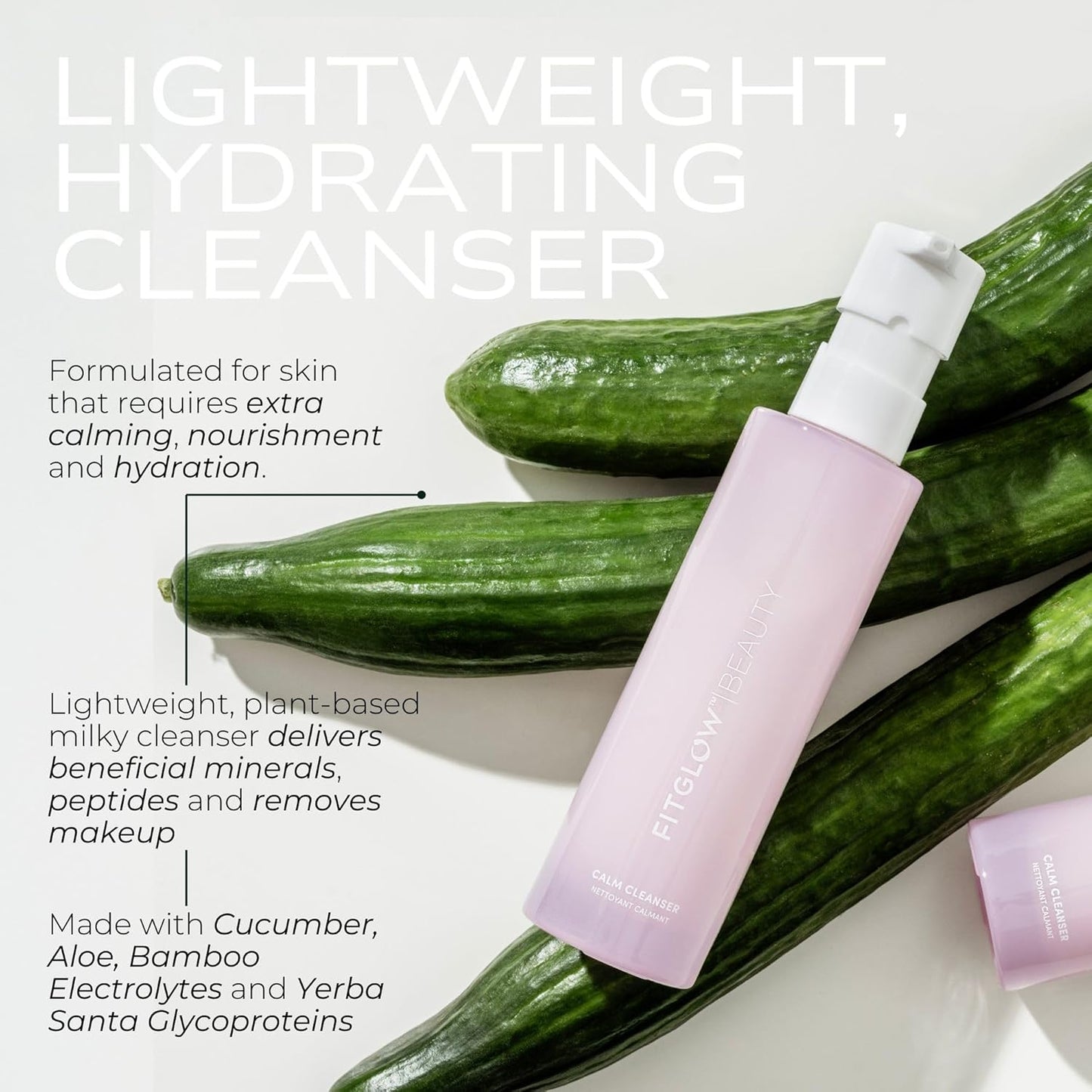 Fitglow Beauty Calm Cleanser - Gentle Milky Facial Wash for Sensitive Skin | Hydrating & Balancing | 120ml