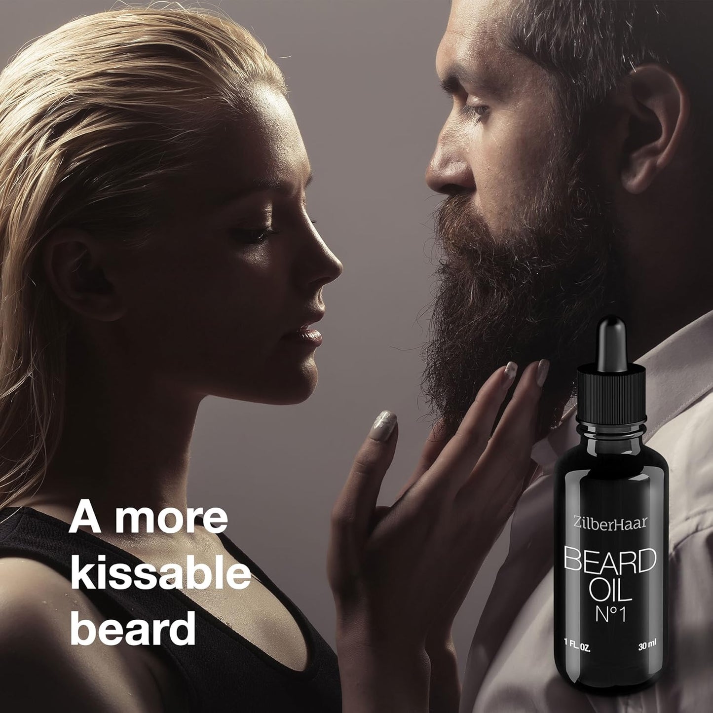 ZilberHaar Beard Oil №1 - Organic Moroccan Argan & Jojoba Oil for Hydrated Beard Growth - 1 oz | Free Comb Gift