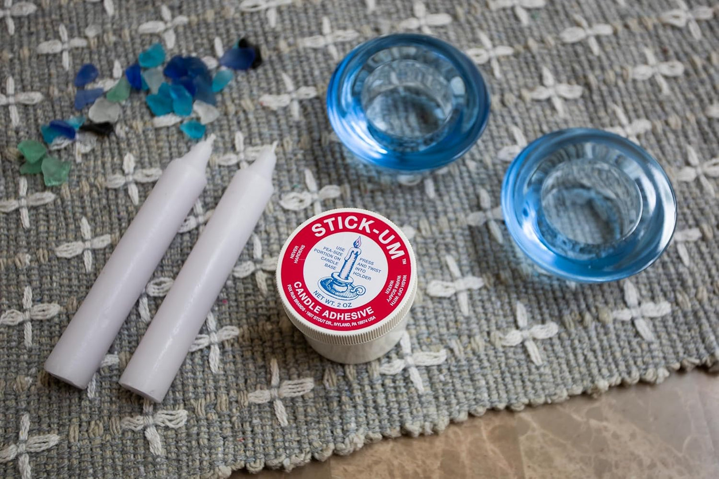 Fox Run Candle Adhesive - 2 Ounces of Stick-Um Holder Dots for Secure Candle Placement