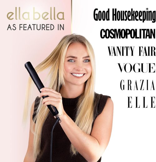 ELLA BELLA® Slimline Hair Straightener - Infrared Technology | 2-in-1 Styling Tool | 10 Heat Settings | Portable Design