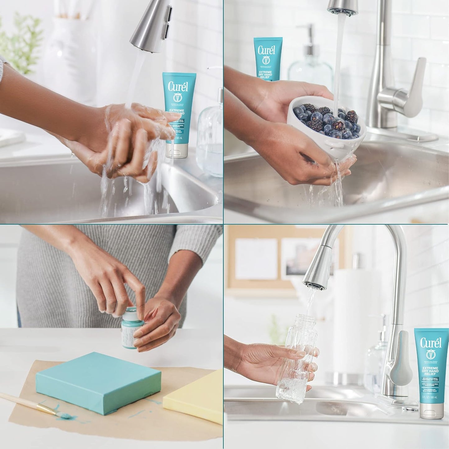 Curel Extreme Dry Hand Dryness Relief, Travel Size Hand Cream, Easily Absorbed for Long-Lasting Relief after Washing Hands, with Eucalyptus Extract, 3 Ounces (Pack of 2)