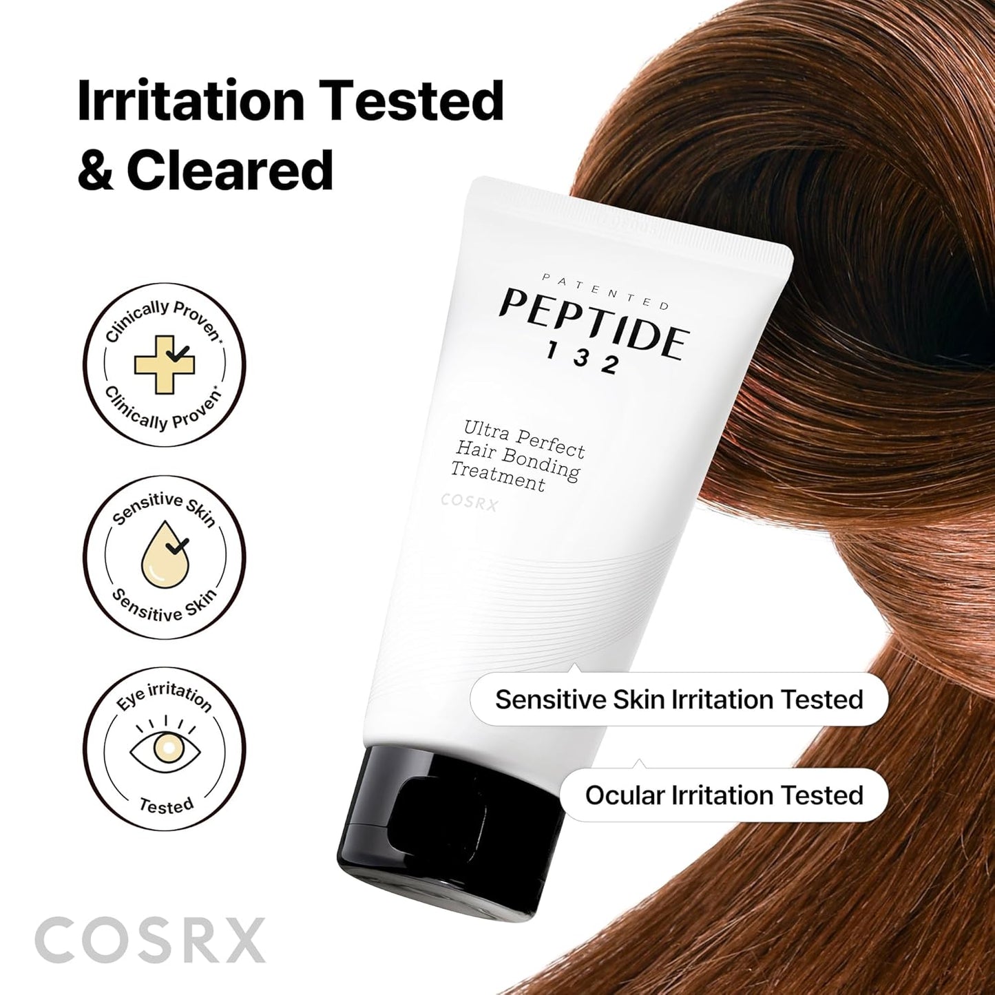 COSRX PEPTIDE 132 Hair Bonding Repair Treatment - Deep Conditioner for Damaged Hair, Repairs Breakage & Split Ends - 8.11 fl oz