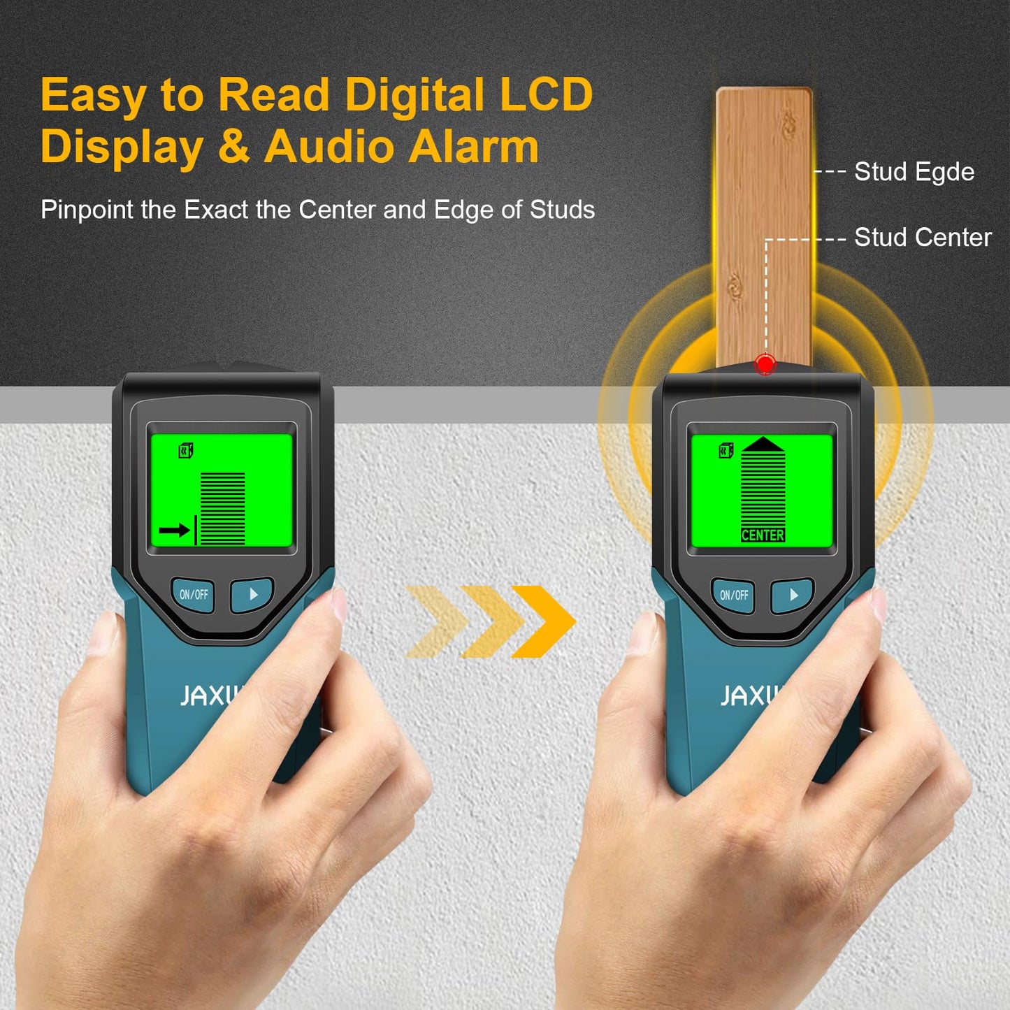 Stud Finder Wall Scanner - 5 in 1 Stud Finder Tool w/Smart Chip and HD LCD Display, Stud Detector Beam Finders for the Center and Edge of Wood AC Wire Metal Studs Joist Pipe (‎Dark Aqua)