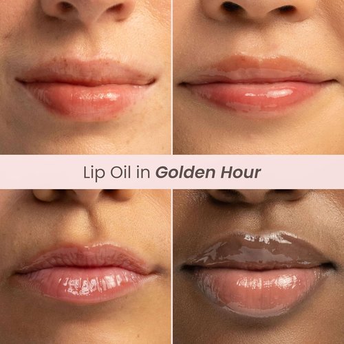 Burt's Bees Lip Oil - Golden Hour Hydration | Nourishing, Non-Sticky Formula with Jojoba Oil - 0.15 oz