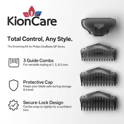 Philips Norelco OneBlade Guards Kit - 1/3/5mm Guide Combs & Protective Cap for Precision Shaving