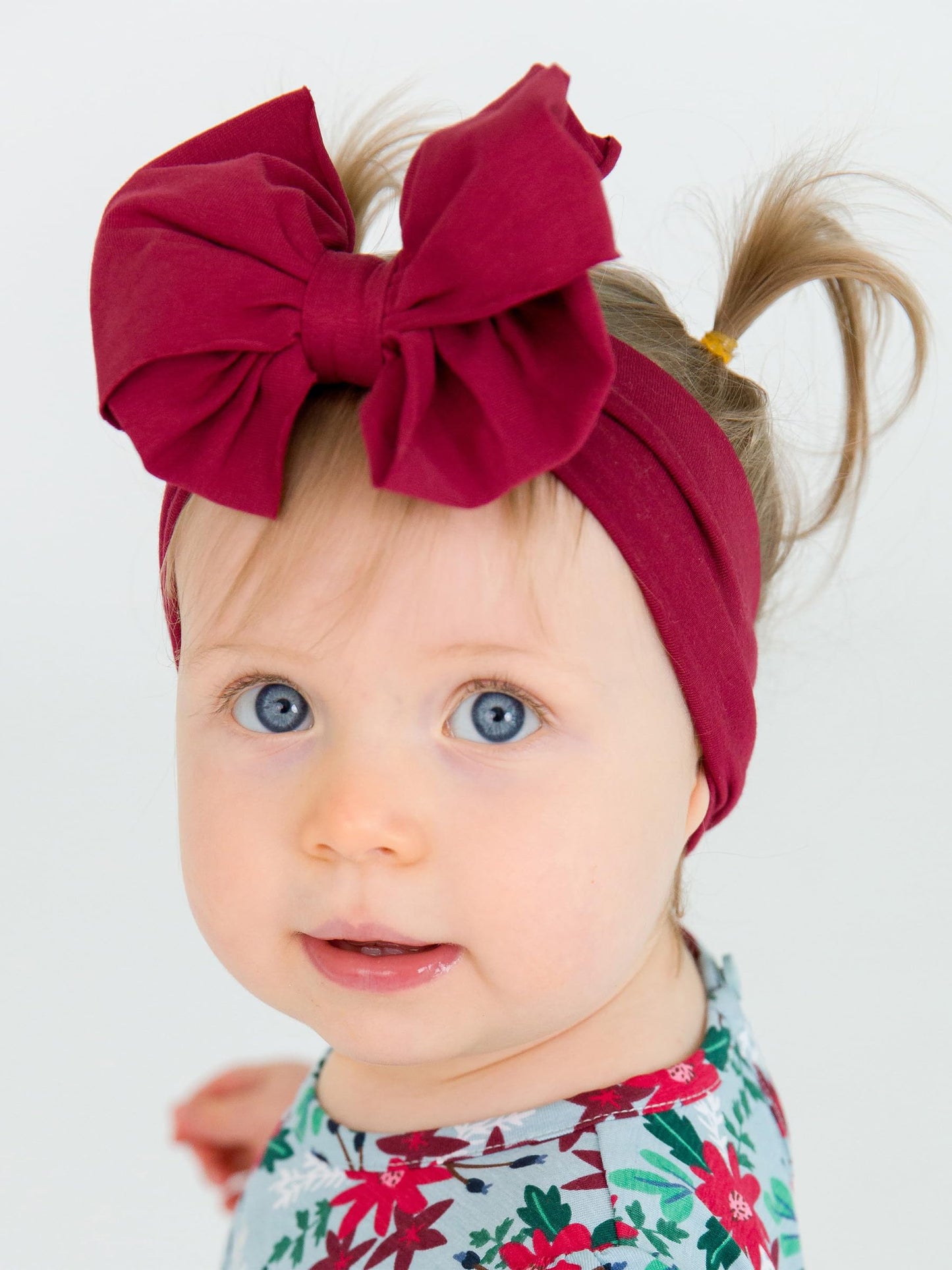 RuffleButts Dark Cherry Big Bow Headband - One Size