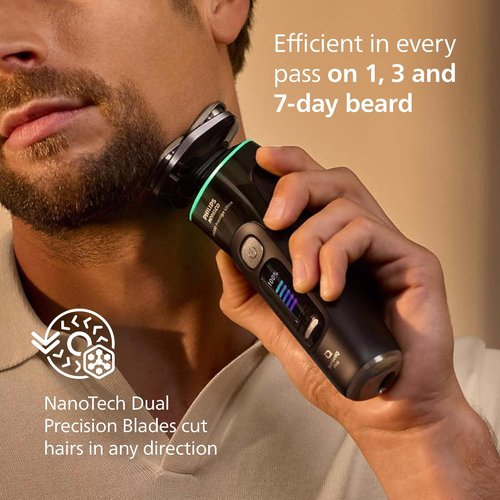 Philips Norelco Shaver i9000 Prestige - Wet & Dry Electric Shaver with SenseIQ Pro Tech | Ink Black, 5 Modes
