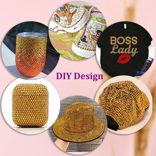 25000Pcs Resin Rhinestones for Crafting, Mine Gold 2-6mm Mixed Sizes Non Hotfix Flatback Gems with 1Pcs Glue, Bedazzling Crystal for DIY Craft Clothing Mugs Tumblers Shoes Fabric Decor Nail Art