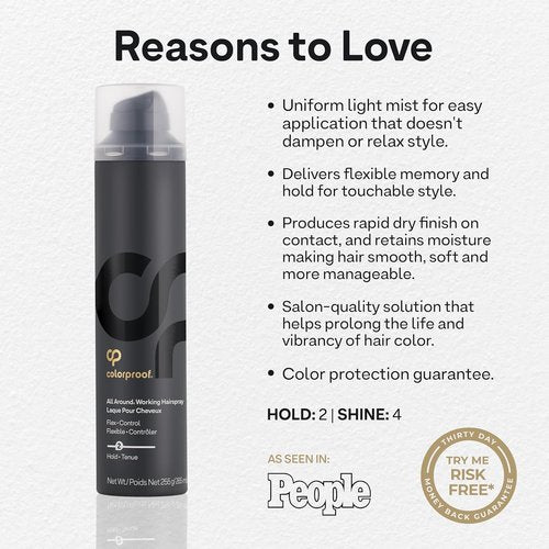 Colorproof All Around Working Hair Spray - Flexible Hold with Black Currant, Jasmine & Peach | 9 Fl. Oz.