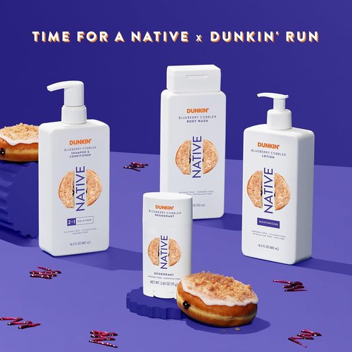 Native Body Wash - Dunkin Blueberry Cobbler Scent | Naturally Derived, Sulfate & Paraben Free | 18 oz for Soft, Hydrated Skin