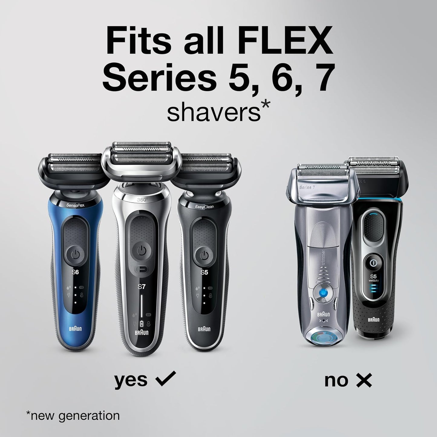 Braun Series 7 Electric Shaver Replacement Head - Compatible with 7020s, 7025s, 7085cc | Pack of 2